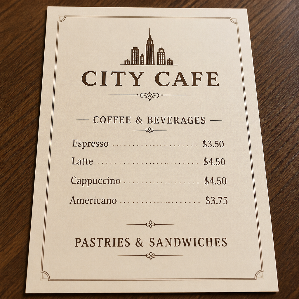 Menu — view 4