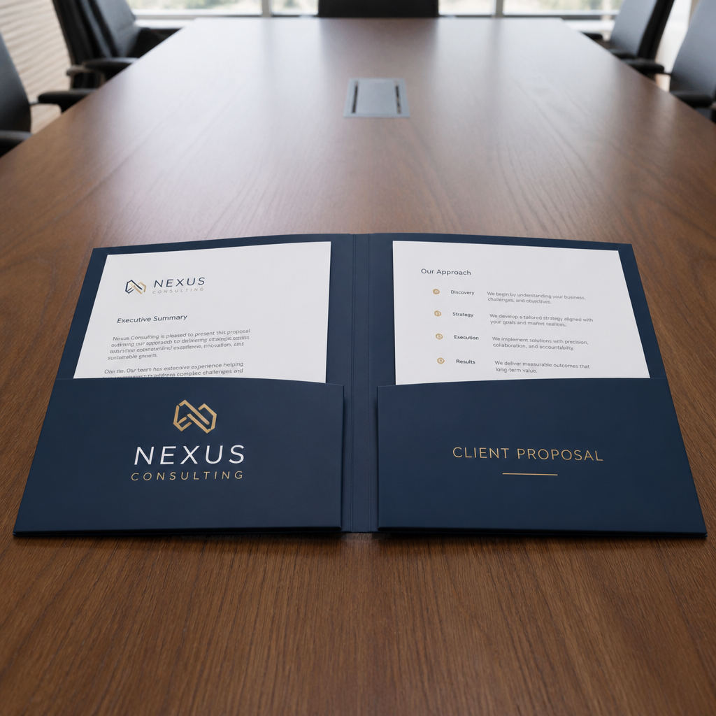 Presentation Folder with Double Pockets — custom printed